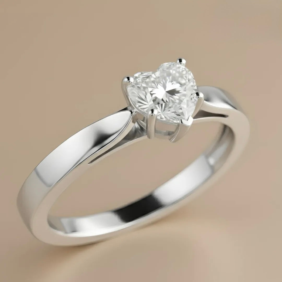 Heart Shaped 925 Sterling Silver Ring for ladies ✨