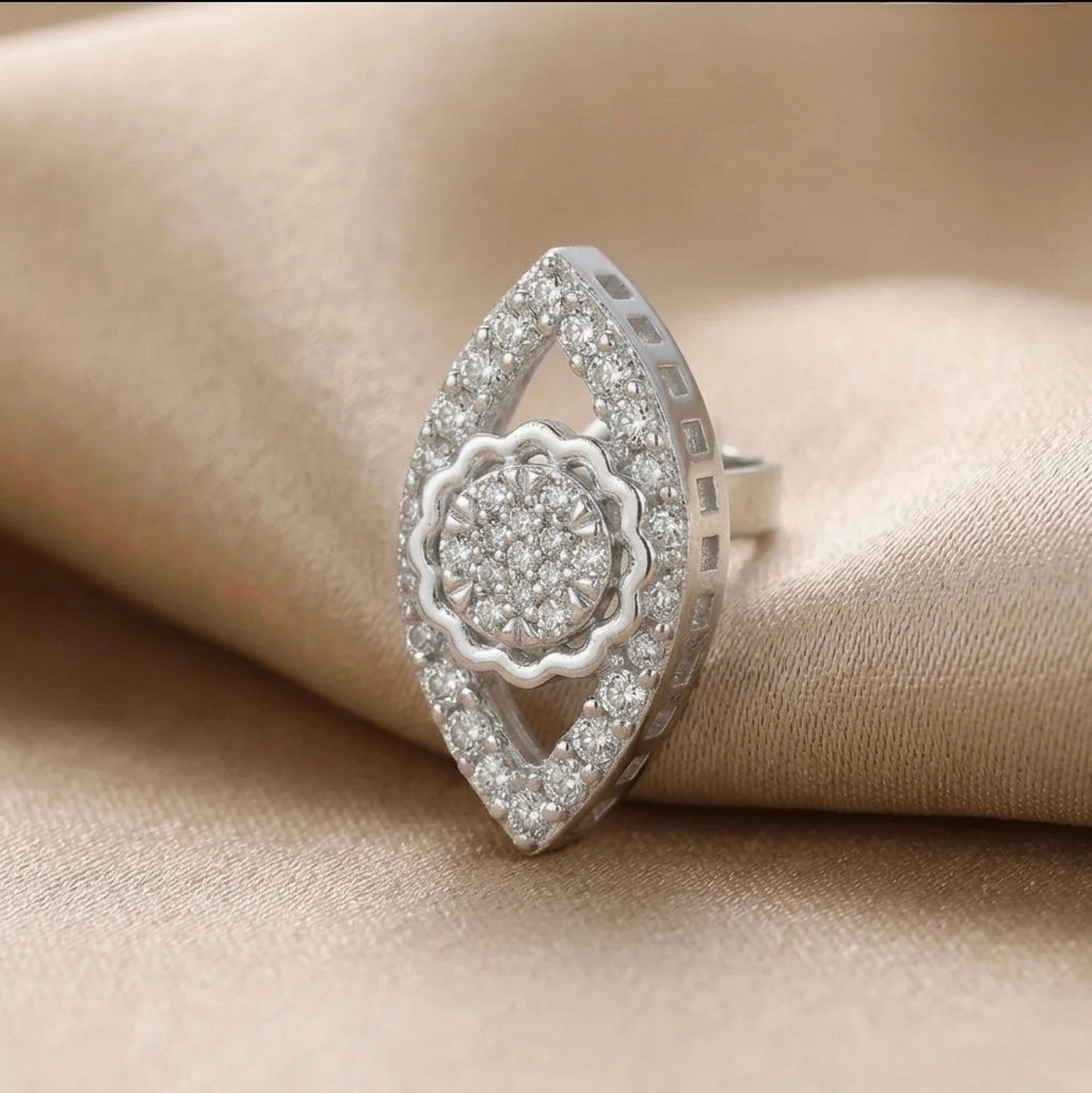 Elegant Diamond Halo Pendant in 925 Sterling Silver
