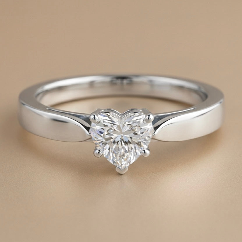 Heart Shaped 925 Sterling Silver Ring for ladies ✨