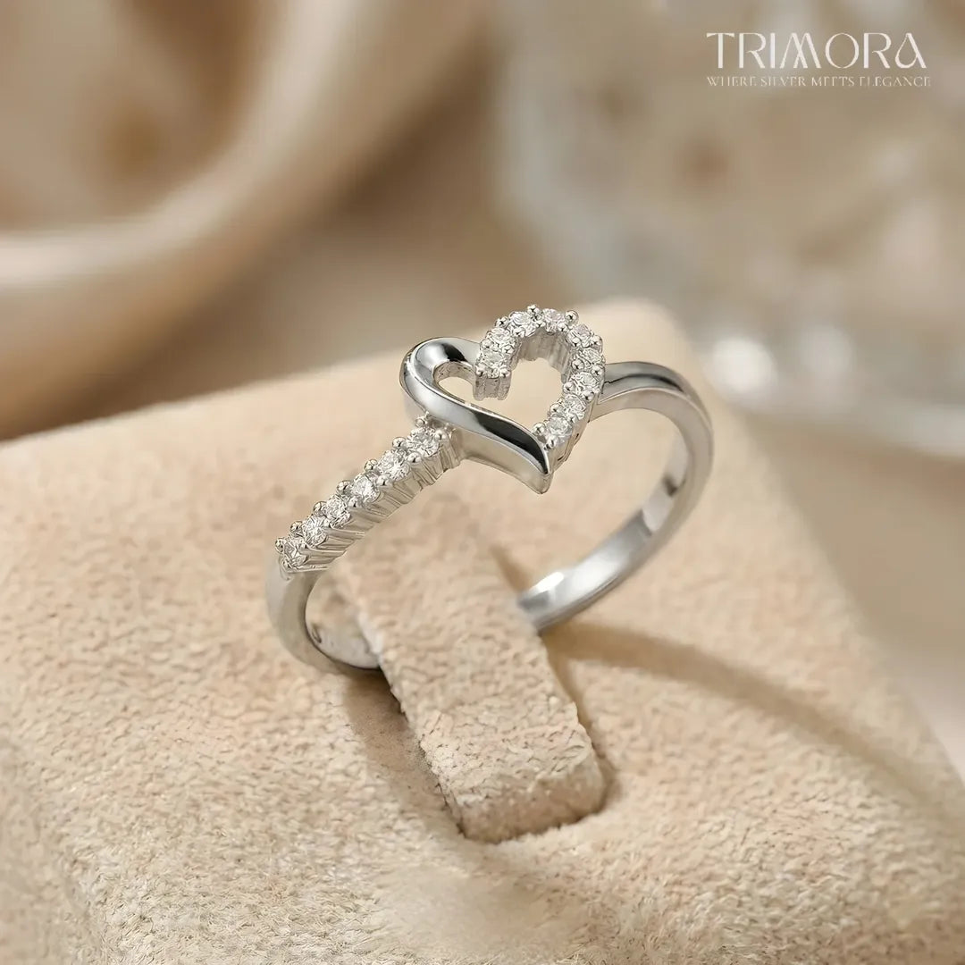 Beautifully Crafted Heart shape 926 Sterling Silver Ring 💍